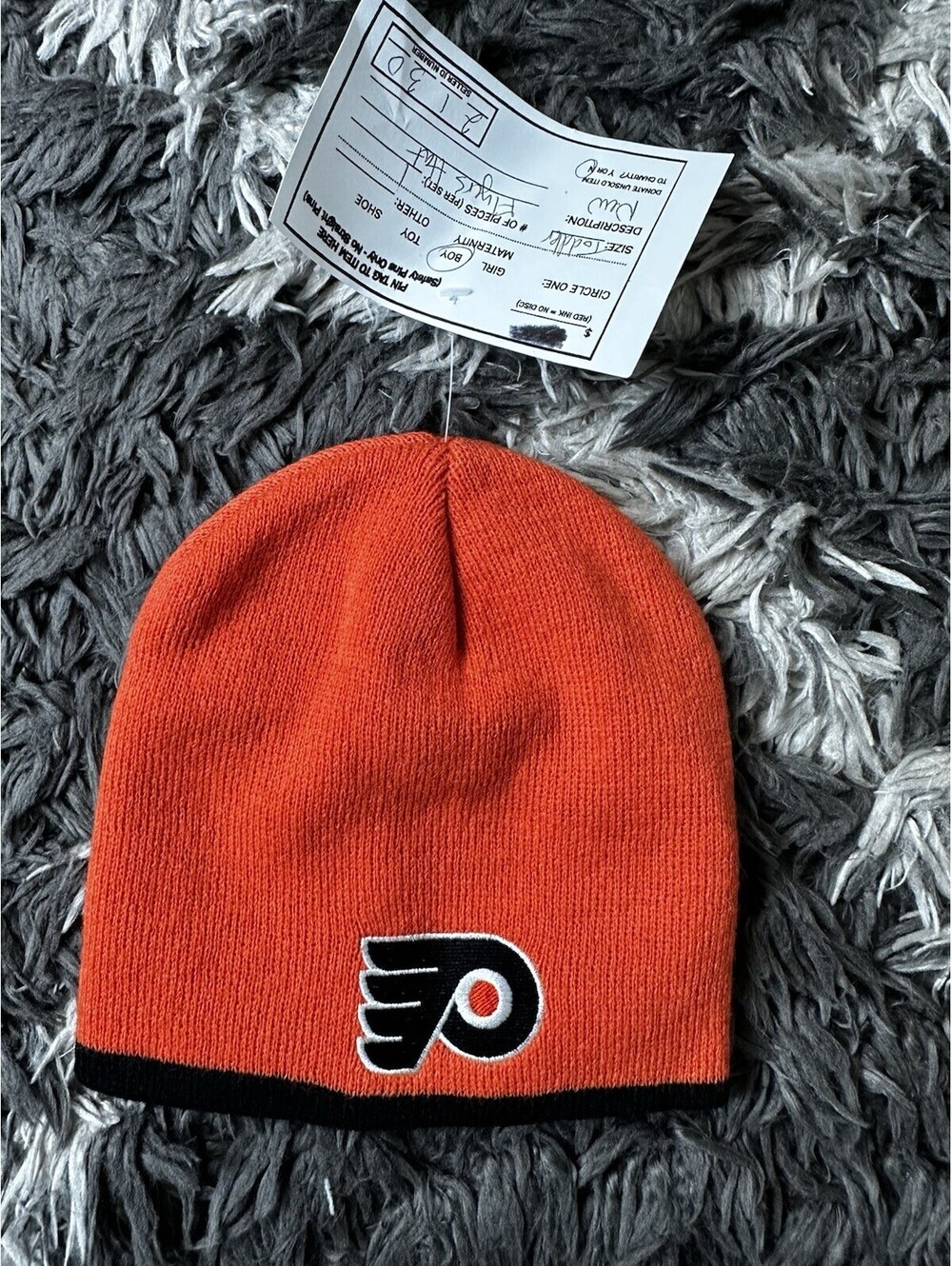 NWT Philadelphia Flyers Toddler Beanie Hat Orange Black NHL Hockey Knit